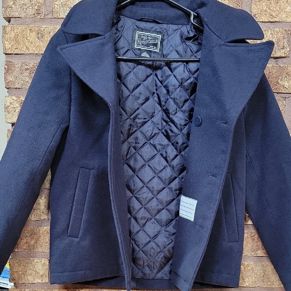 Rothschild Kid's Blue Peacoat Classic Tailored Design Button Closure Size 10/12 - Picture 9 of 12